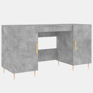 Secretária Escrivaninha de computador - 140x50x75 cm derivados de madeira cinza cimento