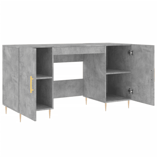 Secretária Escrivaninha de computador - 140x50x75 cm derivados de madeira cinza cimento