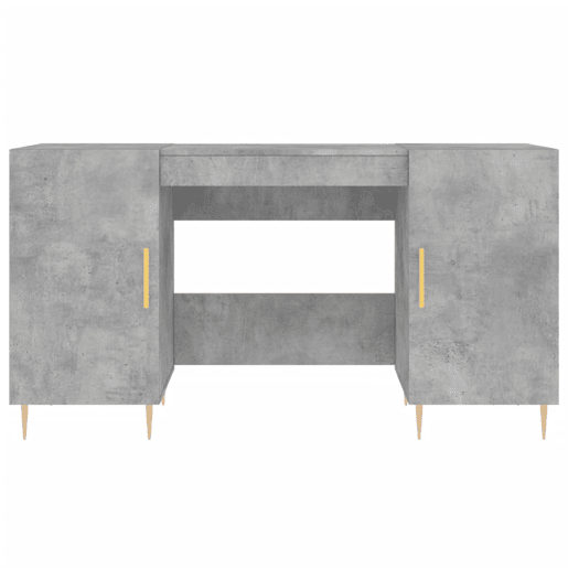 Secretária Escrivaninha de computador - 140x50x75 cm derivados de madeira cinza cimento