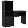 Secretária Escrivaninha de computador - com Armazenamento 2 pcs Carvalho preto 80 x 40 x 76 cm