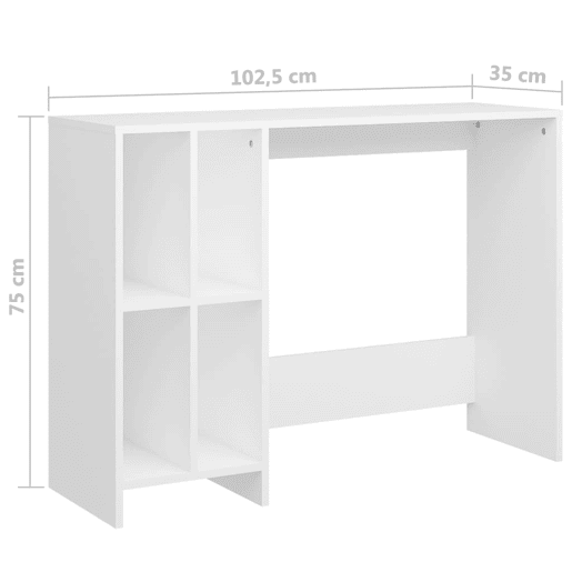 Secretária Escrivaninha de computador - 102,5x35x75 cm derivados de madeira branco