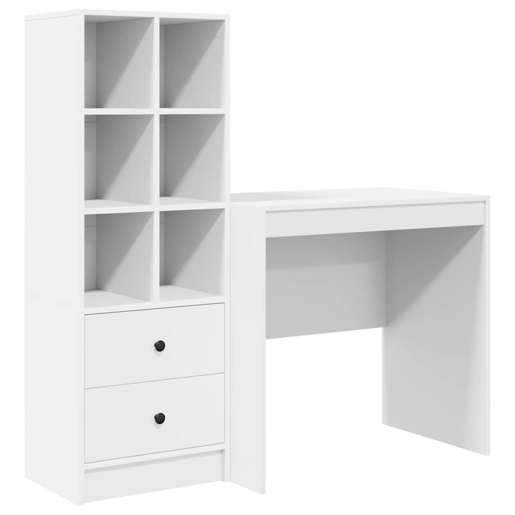 Escritorio - mesa de ordenador con almacenamiento 2 pcs blanco 80 x 50 x 76 cm