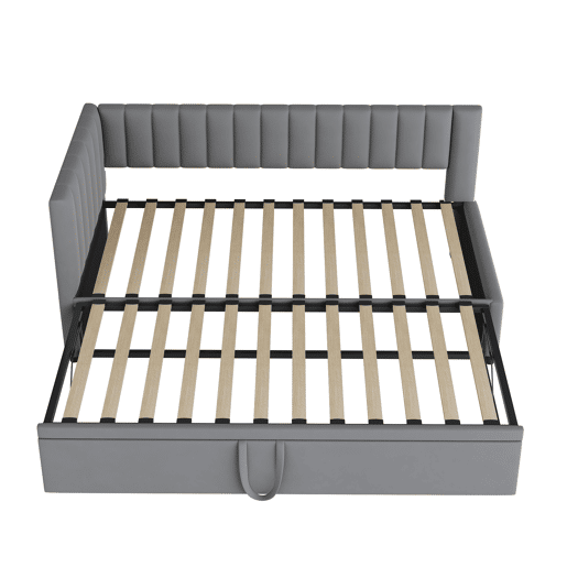 Sofá-cama multifuncional 90180*200 cm - Design compacto, cama extraível, estofado em veludo - Cinza