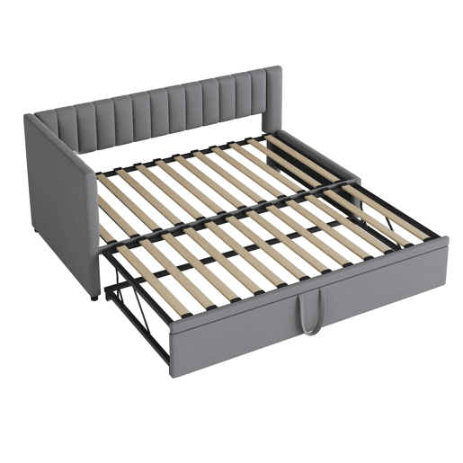 Sofá-cama multifuncional 90180*200 cm - Design compacto, cama extraível, estofado em veludo - Cinza