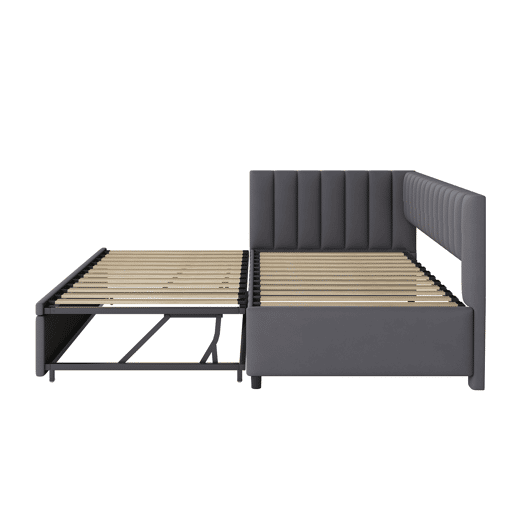 Sofá-cama multifuncional 90180*200 cm - Com cama extraível, design compacto, estofado em veludo - Cinza