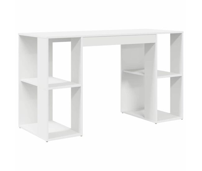 Escritorio - mesa de ordenador con almacenamiento blanco 130 x 50.5 x 75 cm