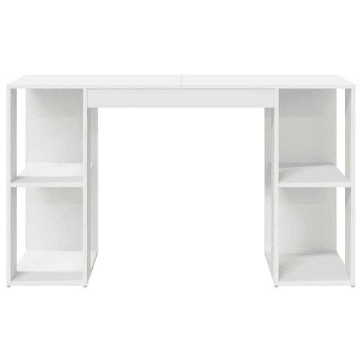 Secretária Escrivaninha de computador - com Armazenamento com prateleira Branco 130 x 50,5 x 75 cm