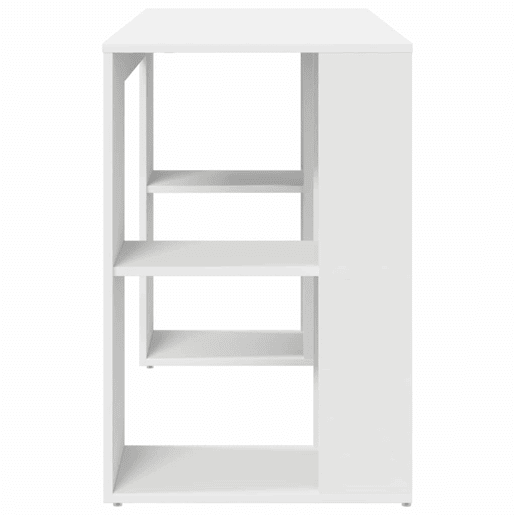 Secretária Escrivaninha de computador - com Armazenamento com prateleira Branco 130 x 50,5 x 75 cm