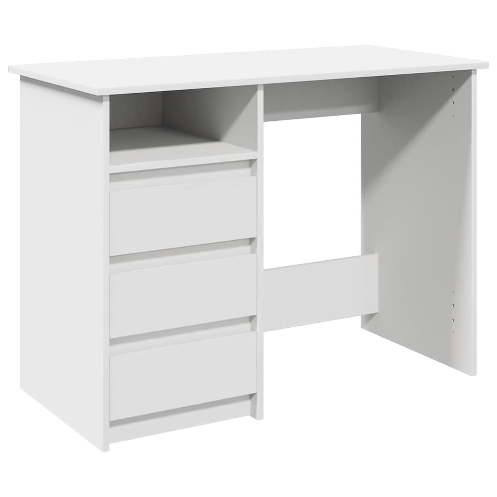 Escritorio - mesa de ordenador de madera de ingeniería blanco 102x50x75 cm