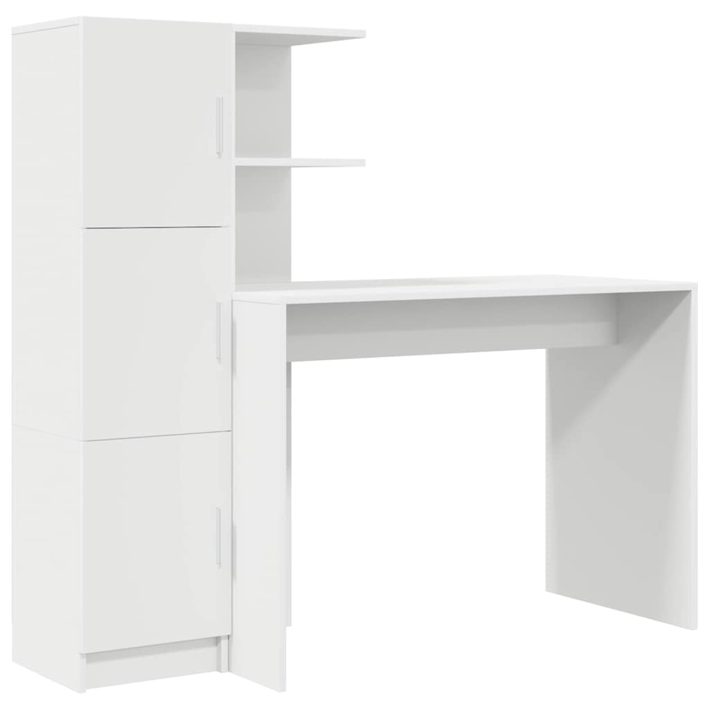 Escritorio - mesa de ordenador con almacenamiento 2 pcs blanco 102 x 50 x 124 cm