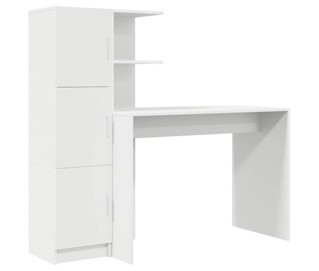 Escritorio - mesa de ordenador con almacenamiento 2 pcs blanco 102 x 50 x 124 cm