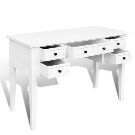 Secretária - Escrivaninha de computador com 5 gavetas branco