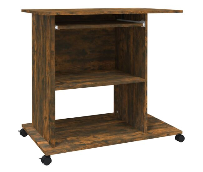 Escritorio - mesa de ordenador de madera contrachapada roble ahumado 80x50x75 cm