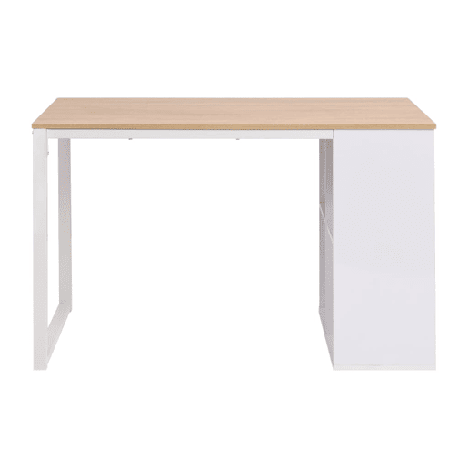 Secretária Escrivaninha de computador - 120x60x75 cm cor carvalho e branco