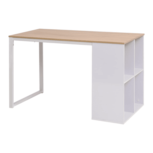 Secretária Escrivaninha de computador - 120x60x75 cm cor carvalho e branco