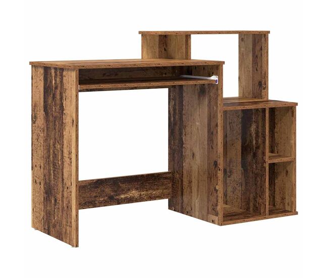 Escritorio - mesa de ordenador con almacenamiento madera vieja 120.5 x 44 x 88.5 cm