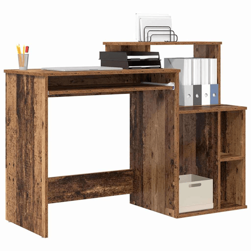 Secretária Escrivaninha de computador - com Armazenamento Madeira Antiga 120.5 x 44 x 88.5 cm