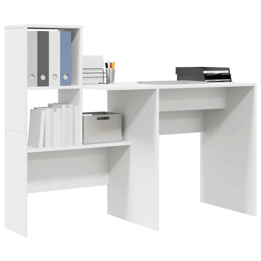 Secretária Escrivaninha de computador - com gaveta Branco 131.5 x 50 x 106.5 cm Madeira processada