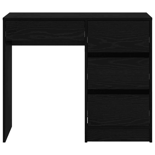 Secretária Escrivaninha de computador - Carvalho preto 90 x 37,5 x 75 cm Madeira processada