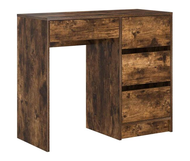 Escritorio - mesa de ordenador roble ahumado 90 x 37.5 x 75 cm madera contrachapada