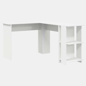Mesa de canto - Secretária com Armazenamento Branco 140 x 113,5 x 75 cm