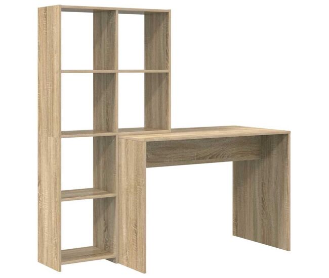 Escritorio - mesa de ordenador con estante roble sonoma 138.5 x 55 x 143 cm