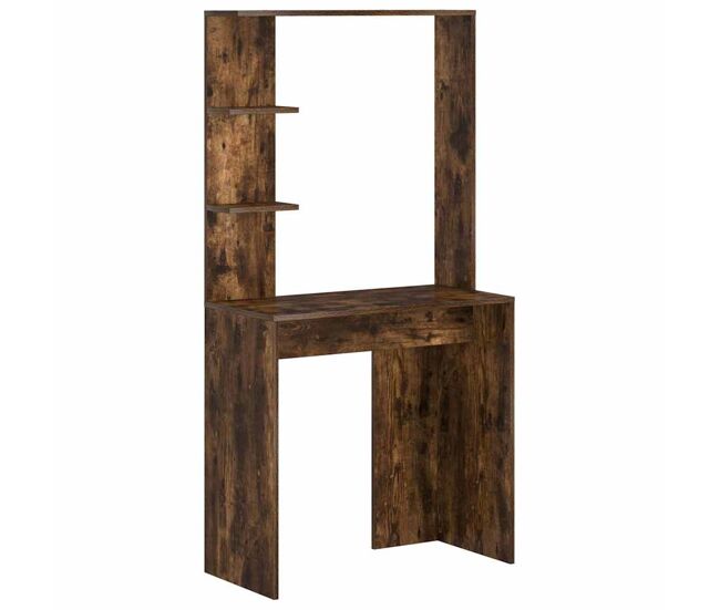 Escritorio - mesa de ordenador con estante roble ahumado 78.5 x 37 x 154.5 cm