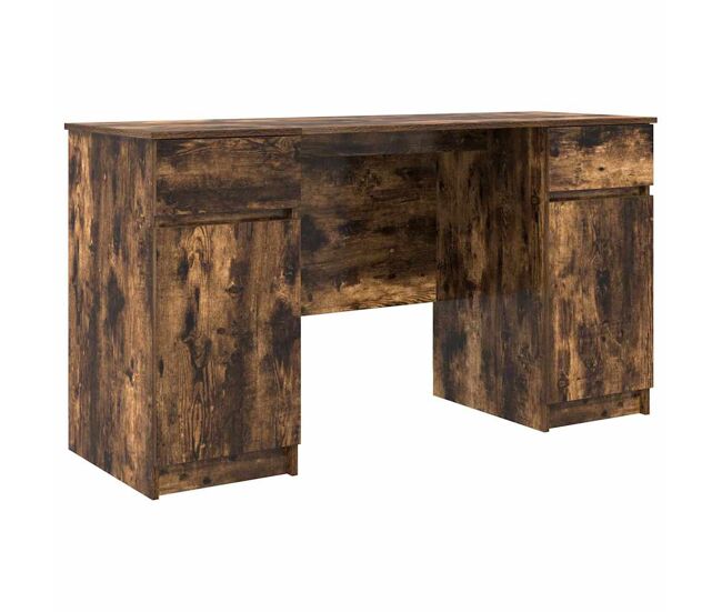 Escritorio - mesa de ordenador roble ahumado 140 x 49 x 76 cm madera contrachapada