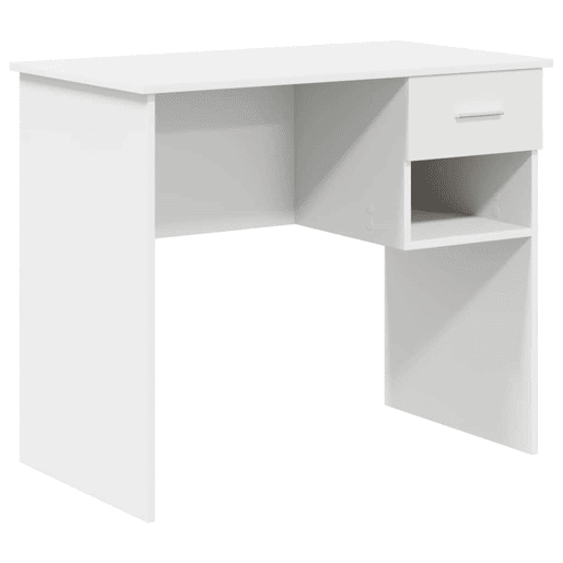 Secretária Escrivaninha de computador - com gaveta Branco 90 x 49.5 x 75 cm Madeira processada