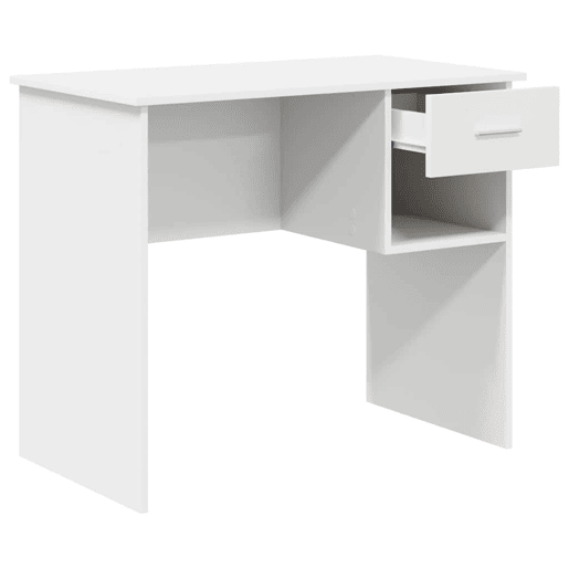 Secretária Escrivaninha de computador - com gaveta Branco 90 x 49.5 x 75 cm Madeira processada