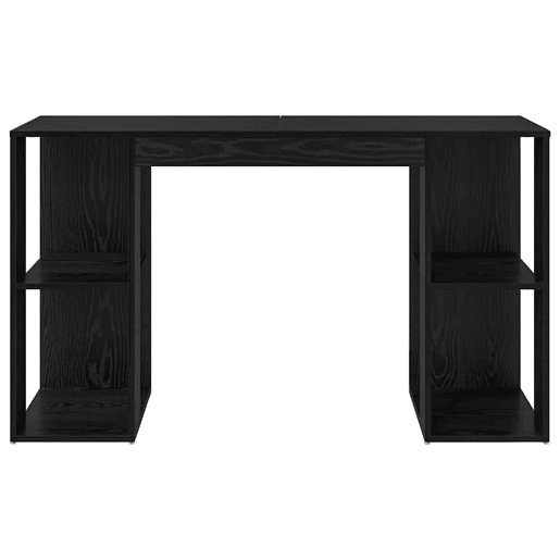 Secretária Escrivaninha de computador - com Armazenamento Carvalho Preto 130 x 50,5 x 75 cm