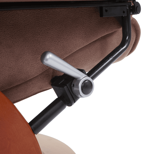 Poltrona giratória e reclinável para TV com apoio para os pés e braços em tecido marrom envelhecido 04_0003677