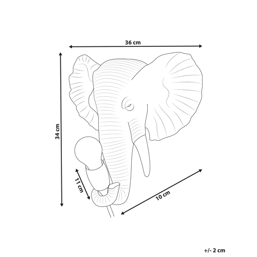Beliani Candeeiro de parede ELEPHANTI