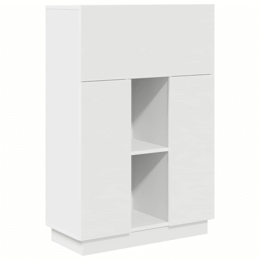 Secretária Escrivaninha de computador - com porta Branco 71,5 x 31,5 x 106,5 cm Madeira processada
