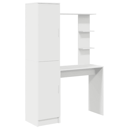 Secretária Escrivaninha de computador - com Armazenamento 2 pcs Branco 78.5 x 37 x 154.5 cm Secretária Escrivaninha de computador - com Armazenamento 2 pcs Branco 78.5 x 37 x 154.5 cm