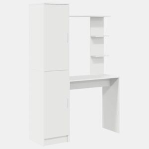 Secretária Escrivaninha de computador - com Armazenamento 2 pcs Branco 78.5 x 37 x 154.5 cm