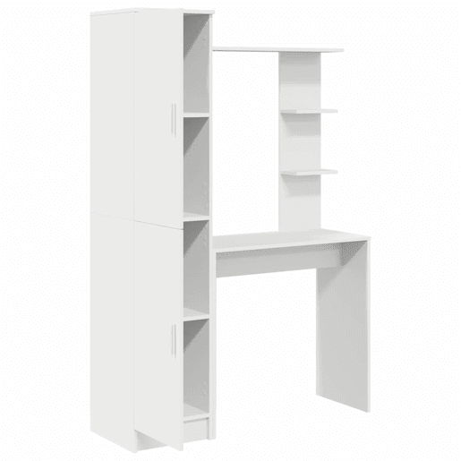 Secretária Escrivaninha de computador - com Armazenamento 2 pcs Branco 78.5 x 37 x 154.5 cm Secretária Escrivaninha de computador - com Armazenamento 2 pcs Branco 78.5 x 37 x 154.5 cm