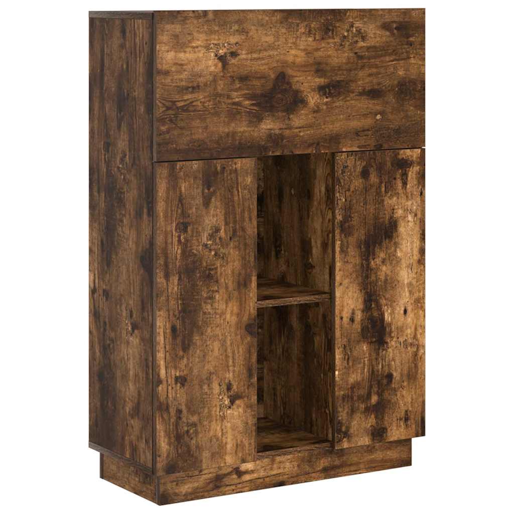 Escritorio - mesa de ordenador con estante roble ahumado 71.5 x 31.5 x 106.5 cm