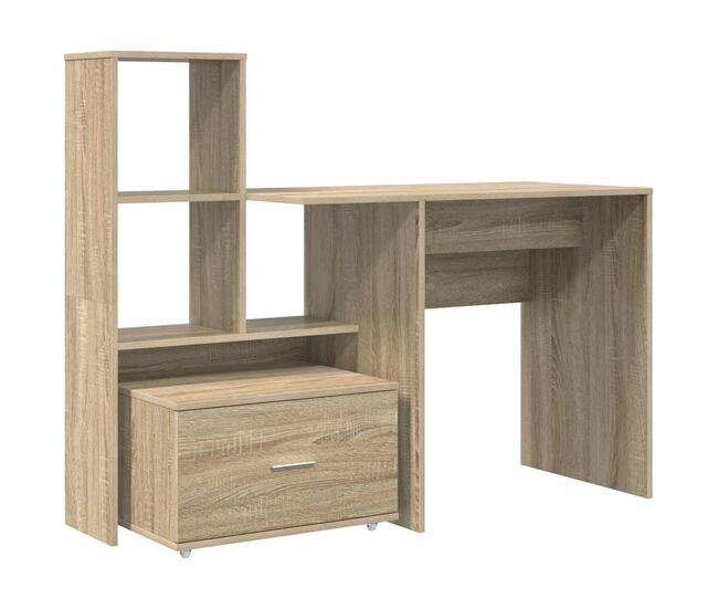 Escritorio - mesa de ordenador con cajón roble sonoma 131.5 x 50 x 106.5 cm