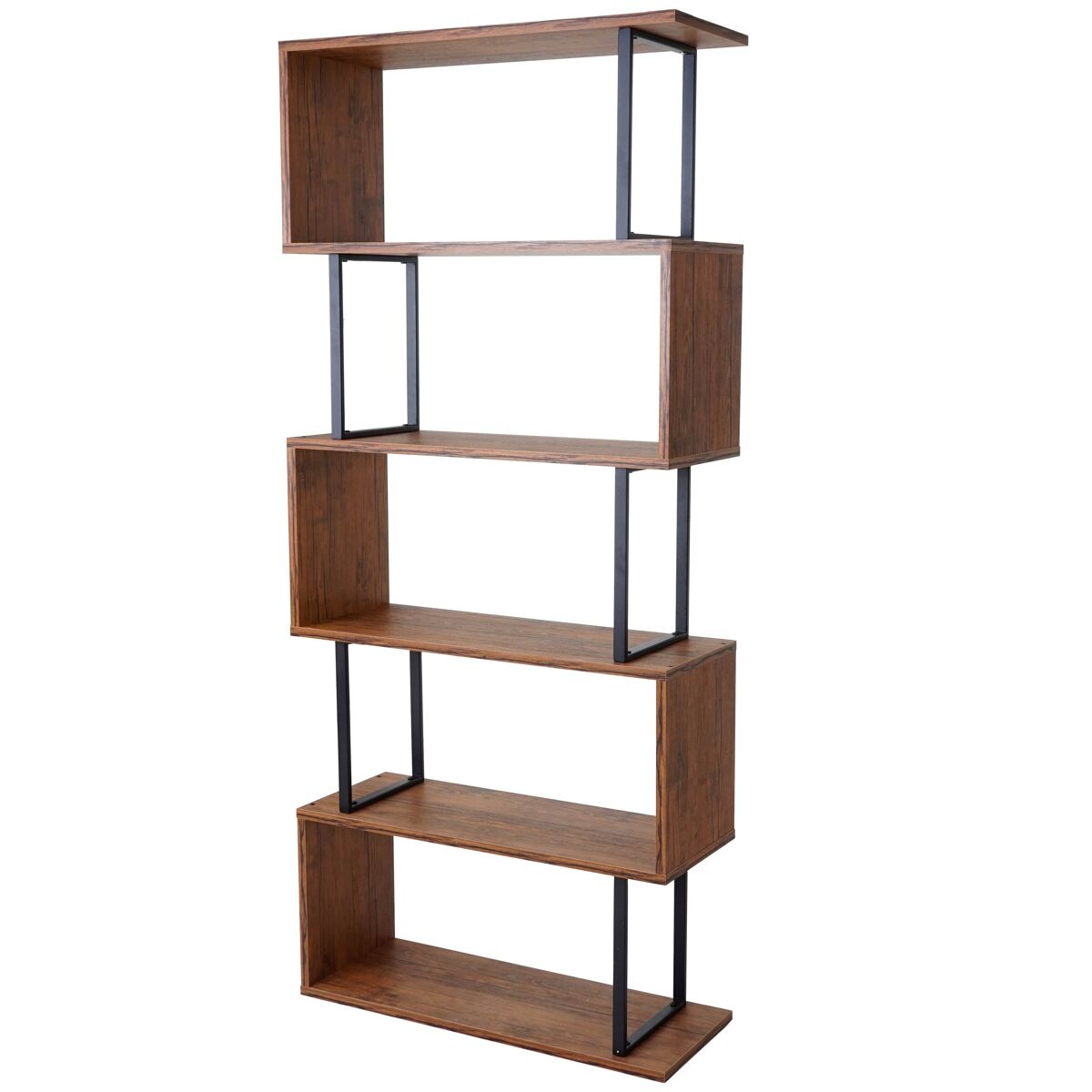 Librería independiente de metal y madera auténtica con