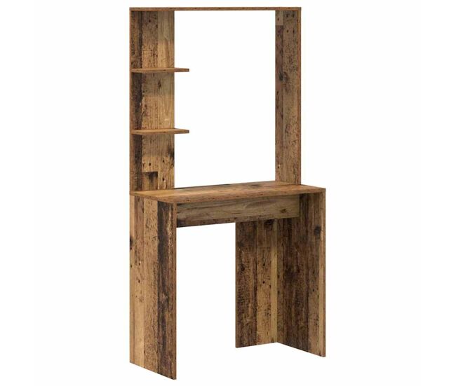 Escritorio - mesa de ordenador con estante madera vieja 78.5 x 37 x 154.5 cm