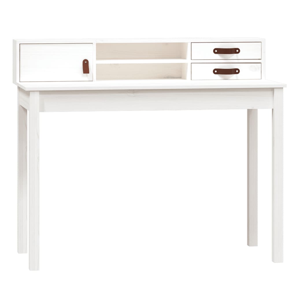 Escritorio - mesa de ordenador de madera maciza de pino blanco 110x50x93 cm
