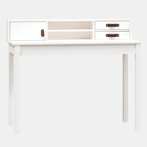 Secretária Escrivaninha de computador - 110x50x93 cm madeira de pinho maciça branco