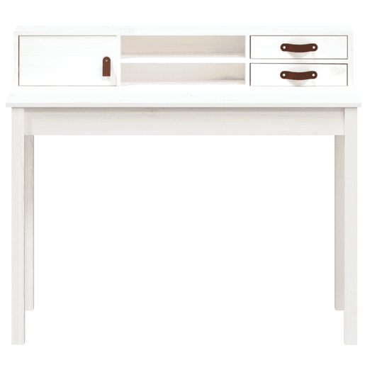 Secretária Escrivaninha de computador - 110x50x93 cm madeira de pinho maciça branco