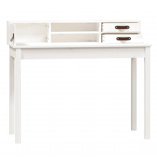 Secretária Escrivaninha de computador - 110x50x93 cm madeira de pinho maciça branco