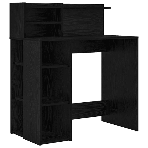 Secretária Escrivaninha de computador - com Armazenamento Carvalho Preto 90 x 48 x 101,5 cm
