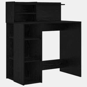 Secretária Escrivaninha de computador - com Armazenamento Carvalho Preto 90 x 48 x 101,5 cm