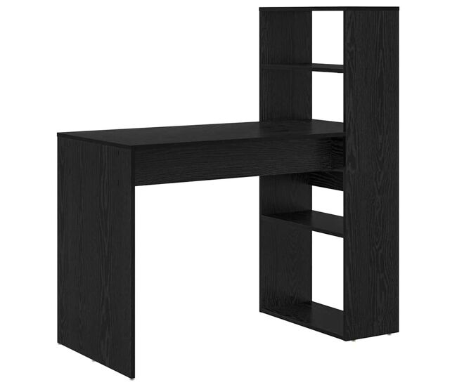 Escritorio - mesa de ordenador roble negro 113 x 54 x 120 cm madera contrachapada