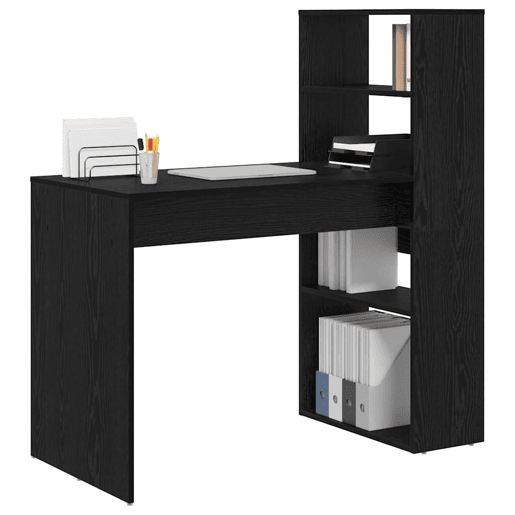 Secretária Escrivaninha de computador - Carvalho preto 113 x 54 x 120 cm Madeira processada
