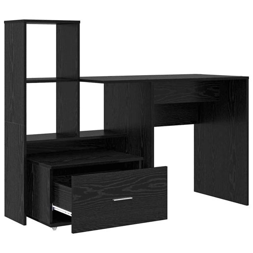 Secretária Escrivaninha de computador - Carvalho preto 131.5 x 50 x 106.5 cm Madeira processada